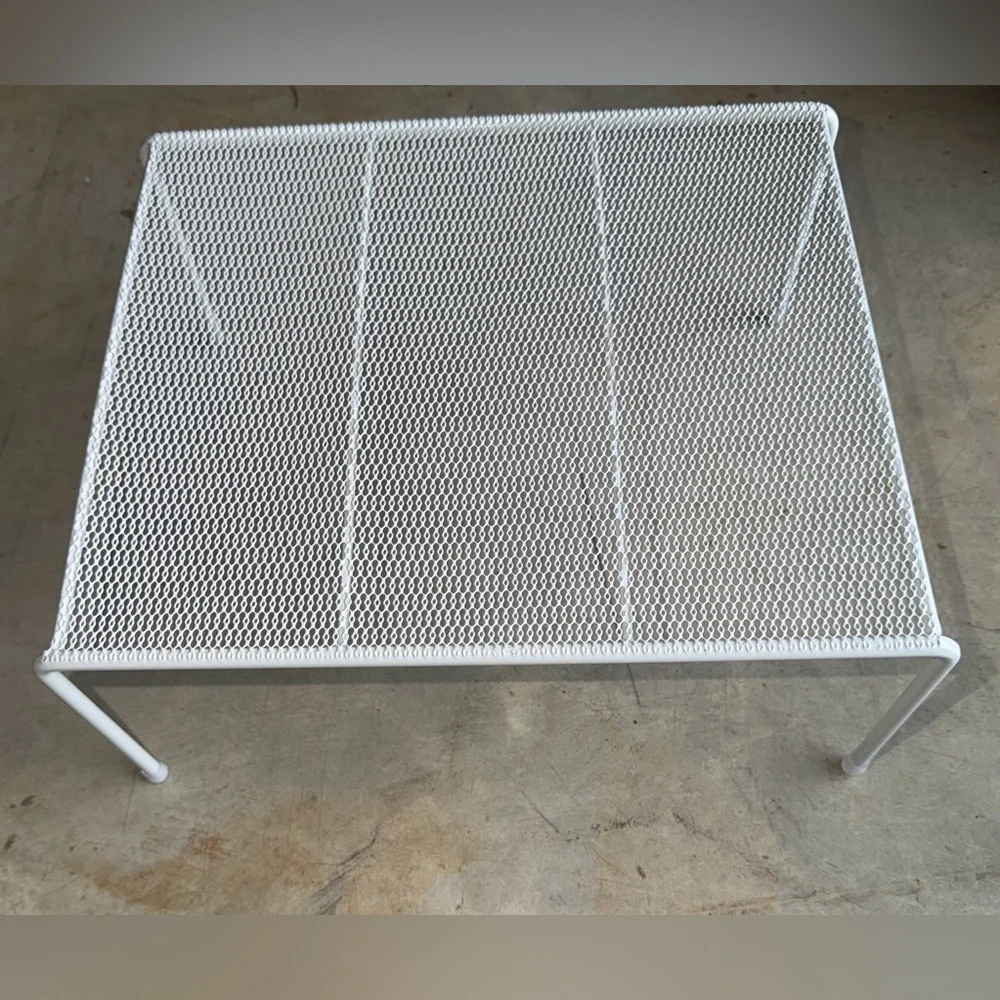 White Metal Mesh rack set of 2